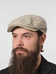 Кепка STETSON арт. 6383708 DRIVER CAP COTTON/SILK/LINEN STRIPE (кремовый / коричневый)